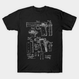 Firearm Vintage Patent Hand Drawing T-Shirt